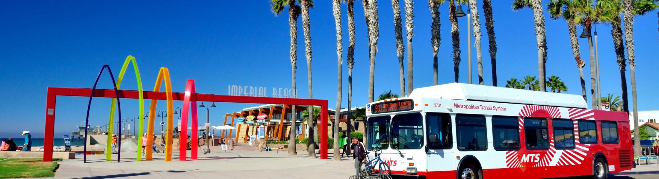 Beach entrance and bus